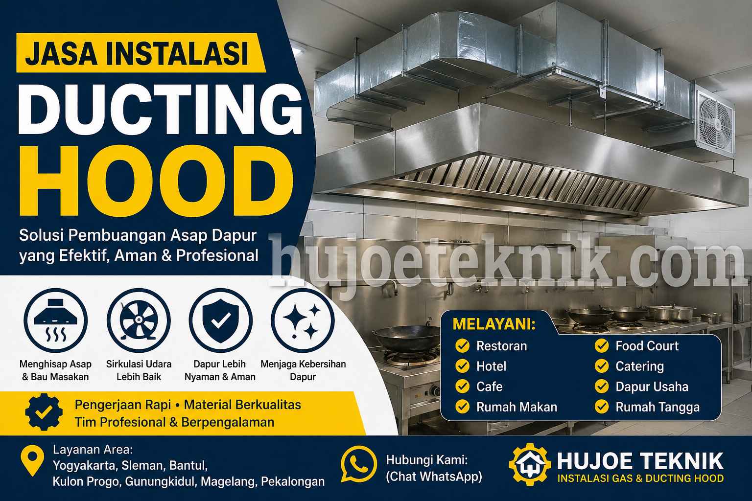 instalasi gas ducting hood